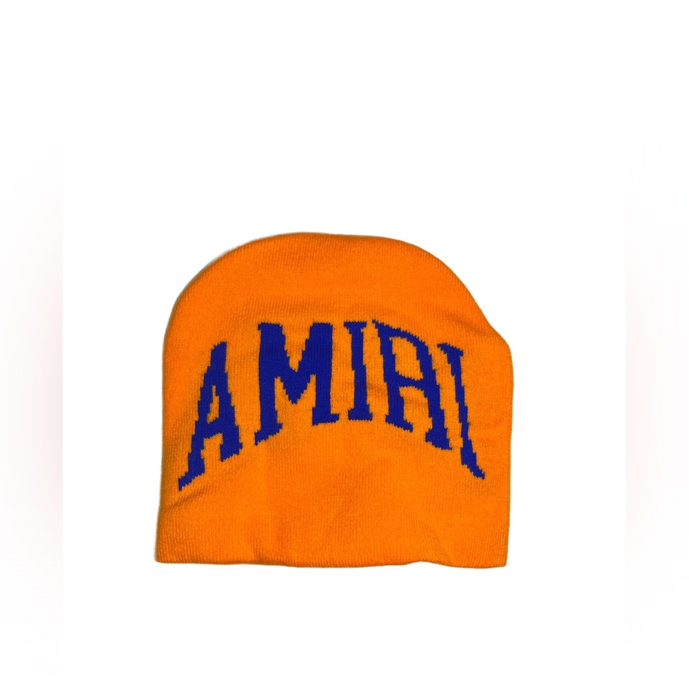 AMIRI Vibrant Orange and Blue Beanie Hat